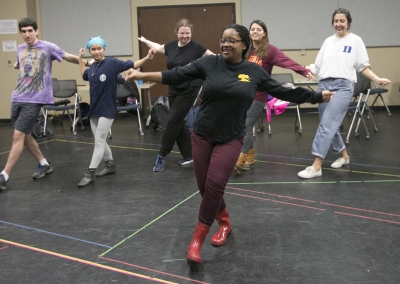 students dancing