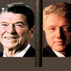 Ronald Reagan and Bill Clinton