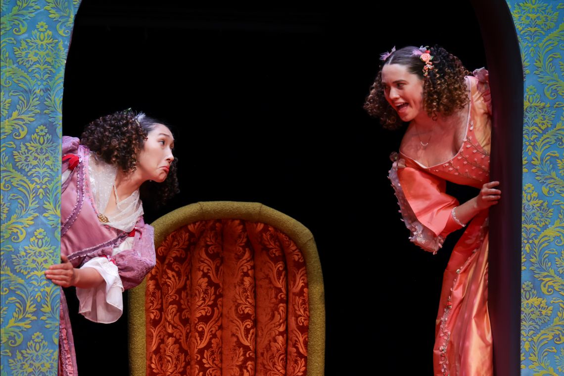 students in the liar production on stage