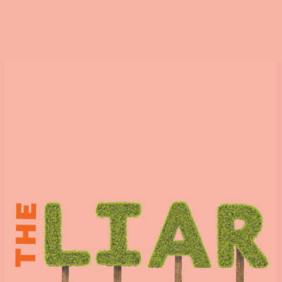 "The Liar" written in grass letters